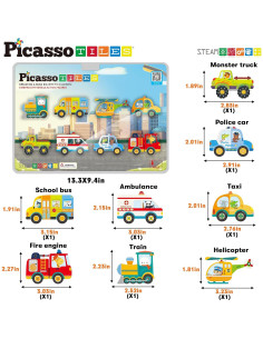 PicassoTiles Juguetes Magnéticos Ciudad Metropolitana 8 Vehículos 2