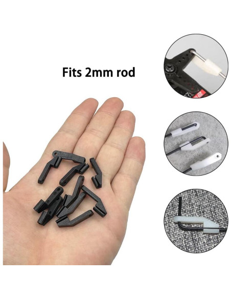 10 Sujetadores Plásticos URIMPAVIDO para Aviones RC 2mm