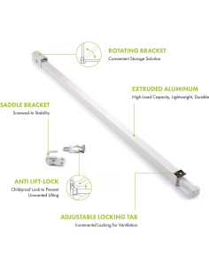 Barra de Seguridad Ajustable Ideal Security para Puertas Corredizas 2