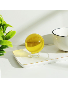 Bola de Cristal K9 60mm LONGWIN con Soporte Amarillo 2