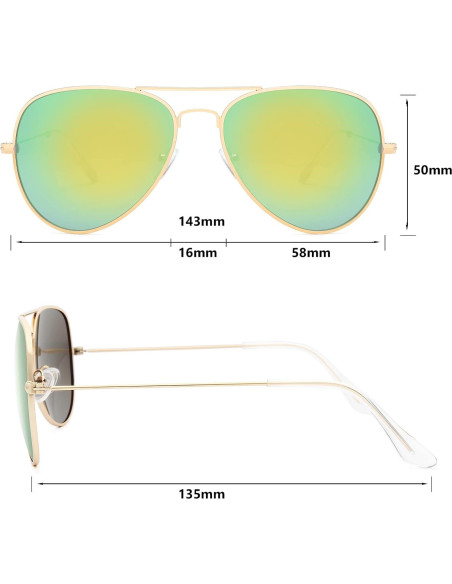 Gafas de Sol Livho Aviador Polarizadas UV400 Oro Verde