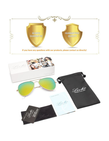 Gafas de Sol Livho Aviador Polarizadas UV400 Oro Verde
