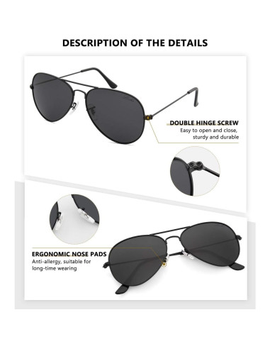 Gafas de Sol Livh Aviador Polarizadas UV400 Dorado Verde