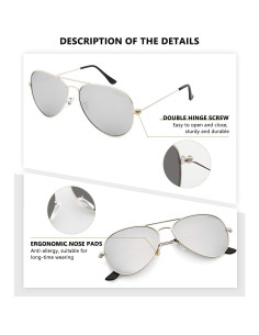 Gafas de Sol Livh Aviador Polarizadas UV400 Oro Verde/Naranja 2