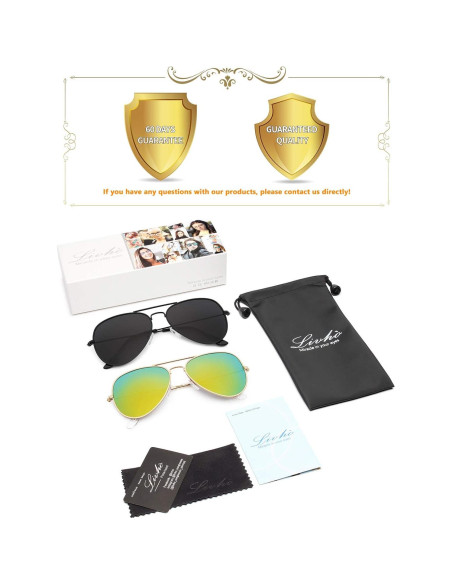 Gafas de Sol Livh Aviador Polarizadas UV400 Dorado Verde