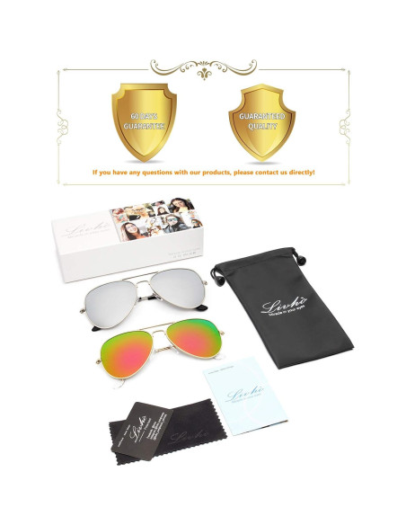 Gafas de Sol Livh Aviador Polarizadas UV400 Oro Verde/Naranja