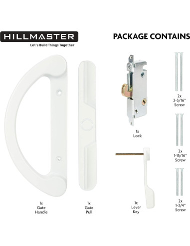 Juego de Manijas para Puerta de Patio HILLMASTER Blanco 45