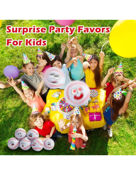 24 Mini Pelotas de Estrés de Béisbol con Caras Divertidas