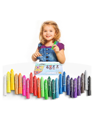 Barras de Pintura Tempera MayMoi 24 Colores Lavables