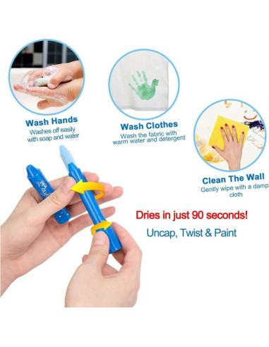 Barras de Pintura Tempera MayMoi 24 Colores Lavables