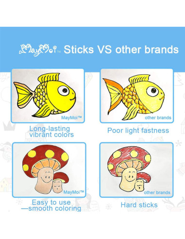 Barras de Pintura Tempera MayMoi 24 Colores Lavables