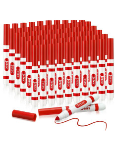 Marcadores Lavables Rojos Janlaugh 60 Pcs Punta Cónica