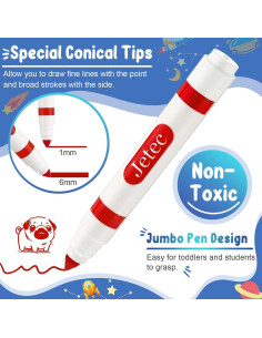 Marcadores Lavables Rojos Janlaugh 60 Pcs Punta Cónica 2