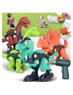 Jasonwell Juguetes de Construcción Dinosaurios 4 Piezas