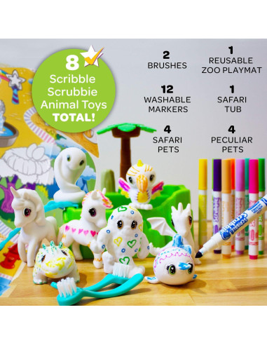 Crayola Scribble Scrubbie Zoológico Peculiar con 8 Animales