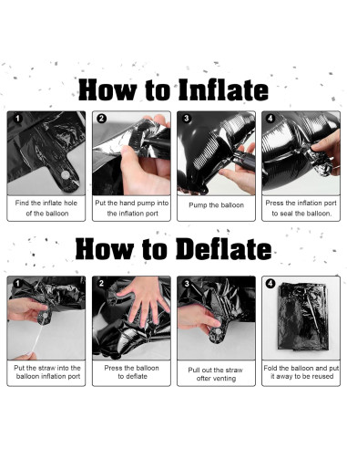 Globo de Número 4 Negro Crown 101,6 cm para Fiestas