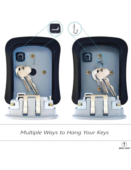 Caja de Llave Iron Lock Montaje en Pared Impermeable 4 Dígitos