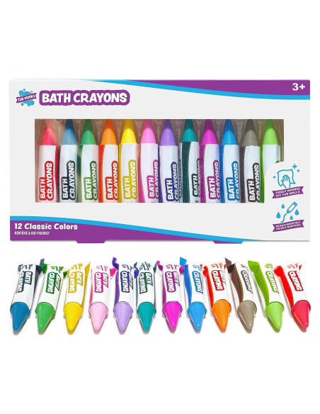 Crayones de Baño Tub Works 12 Colores No Tóxicos Lavables