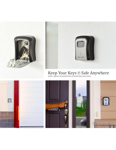 Caja de Llave Iron Lock Montaje en Pared Impermeable 4 Dígitos