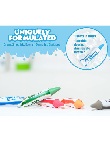 Crayones de Baño Tub Works 12 Colores No Tóxicos Lavables