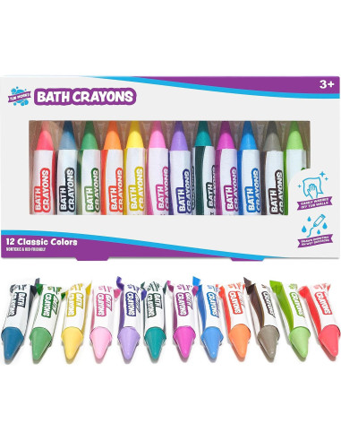 Crayones de Baño Tub Works 12 Colores No Tóxicos Lavables