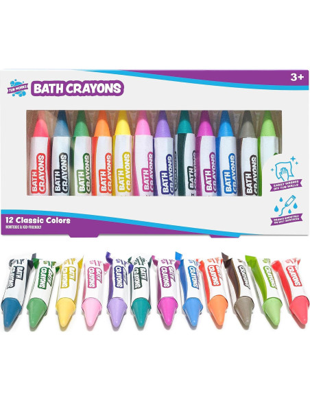Crayones de Baño Tub Works 12 Colores No Tóxicos Lavables