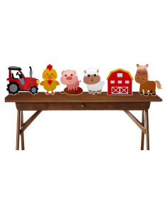 Centros de Mesa de Animales de Granja WIDELL - 6 Piezas