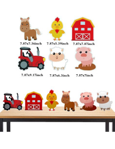 Centros de Mesa de Animales de Granja WIDELL - 6 Piezas 2