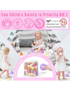 Bolas de Piscina GOGOSO 100pcs Estrellas y Lunas Colores 2