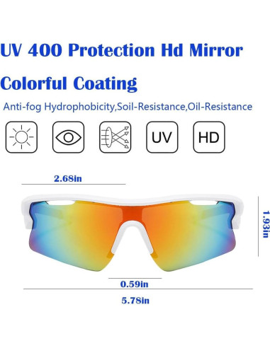 Gafas de sol deportivas WoodCloris UV400 para hombres y mujeres