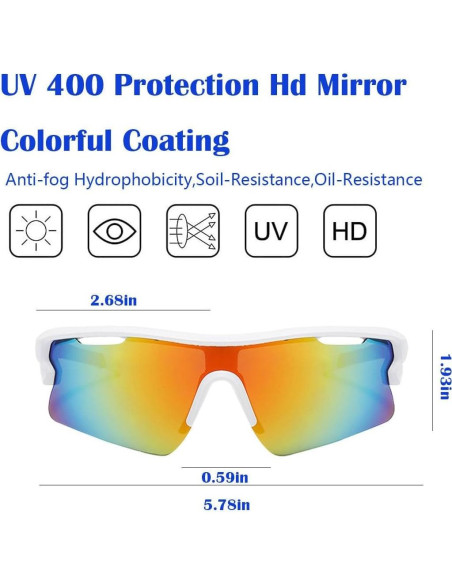 Gafas de sol deportivas WoodCloris UV400 para hombres y mujeres