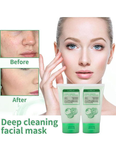 Mascarilla de Arcilla de Tomate Verde Jgppe 2PCS - Limpieza Profunda