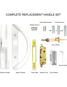 Juego de Manija de Puerta Corredera ALLYWASAI con Cerradura 2