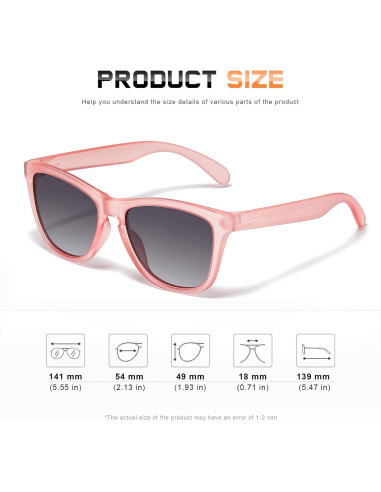Gafas de sol DANAMY para mujeres UV400 polarizadas rosa