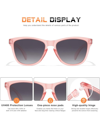 Gafas de sol DANAMY para mujeres UV400 polarizadas rosa