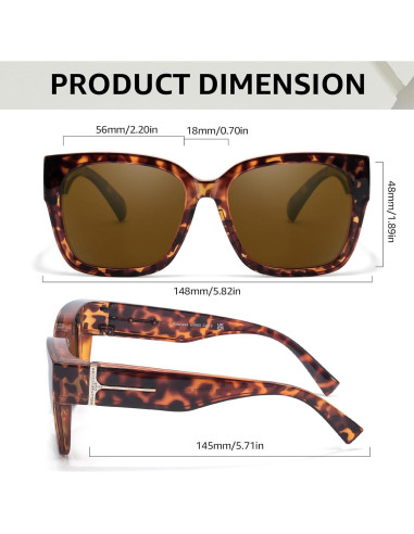Gafas de sol polarizadas TJUTR con rhinestones para mujer