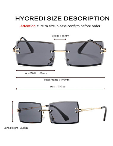 Gafas de Sol Rectangulares UV400 Metal Gris 58mm