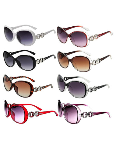 Paquete de 8 Gafas de Sol Ojo de Zorro UV400 Unisex