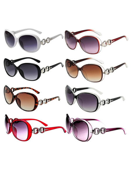 Paquete de 8 Gafas de Sol Ojo de Zorro UV400 Unisex