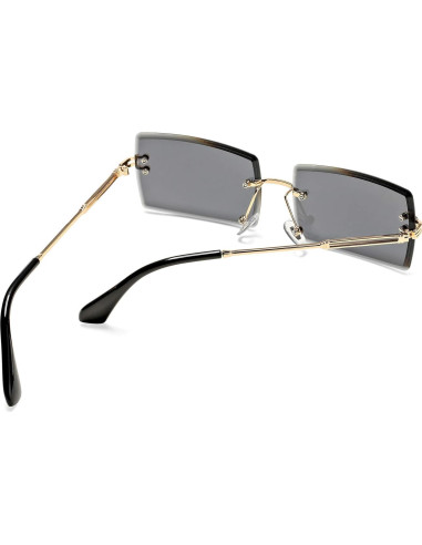 Gafas de Sol Rectangulares UV400 Metal Gris 58mm