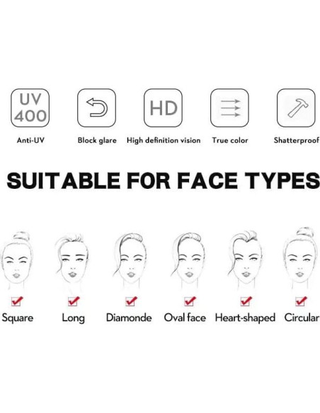 Paquete de 8 Gafas de Sol Ojo de Zorro UV400 Unisex