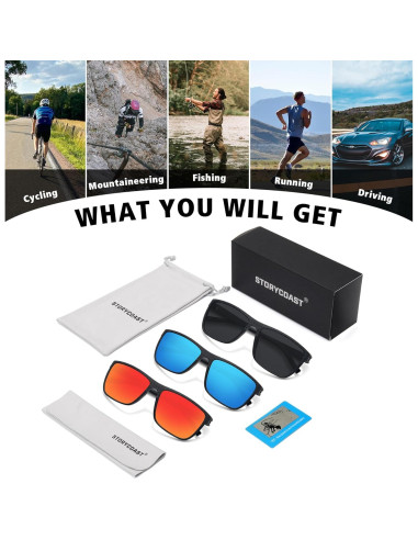Gafas de sol polarizadas STORYCOAST unisex 3 pack UV400