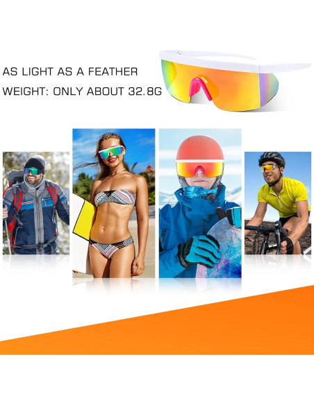 6 Pares de Gafas de Sol Sherr Deportivas UV400 Ajustables 6 Pares de Gafas de Sol Sherr Deportivas UV400 Ajustables