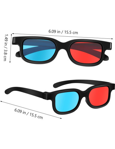 Gafas 3D Gadpiparty 10 Pcs Rojo-Azul Lentes Resina
