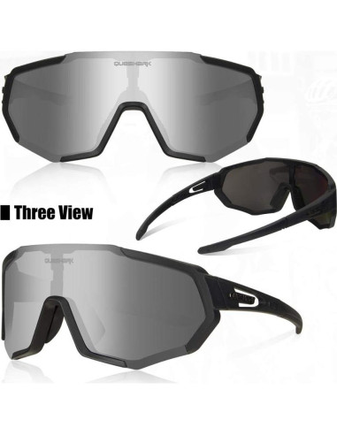 Gafas de Ciclismo Queshark con 3 Lentes Polarizadas