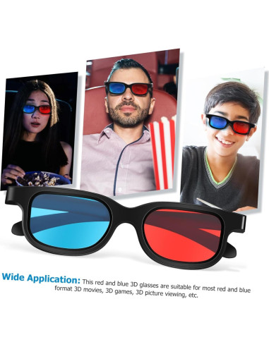 Gafas 3D Gadpiparty 10 Pcs Rojo-Azul Lentes Resina