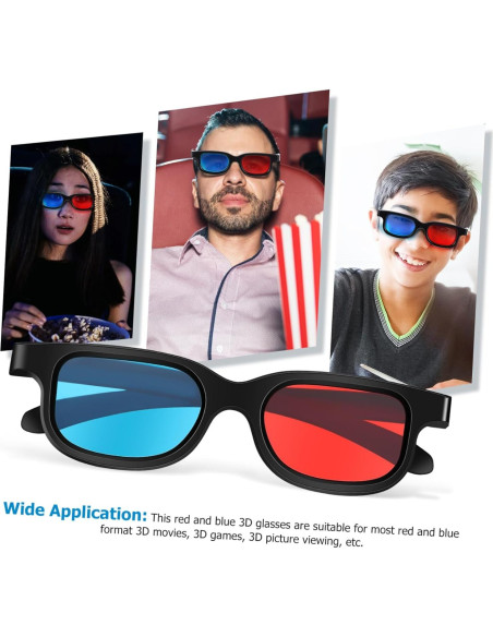 Gafas 3D Gadpiparty 10 Pcs Rojo-Azul Lentes Resina
