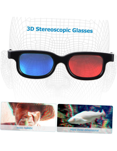 Gafas 3D Gadpiparty 10 Pcs Rojo-Azul Lentes Resina