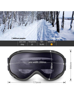 Gafas de esquí Hubo Sport OTG con protección UV y antiempañante 2