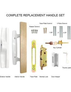 Juego de Manija de Puerta Corredera ALLYWASAI con Cerradura 2